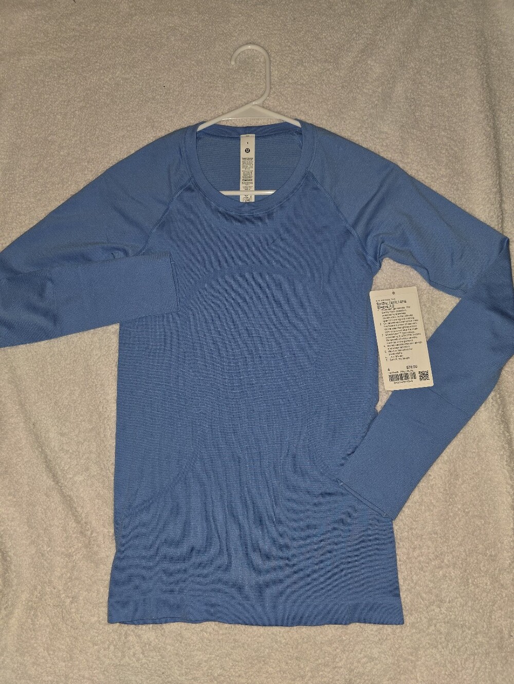NWT Lululemon Swiftly tech long sleeve 2.0 Hip Length Pool Party 4 RARE